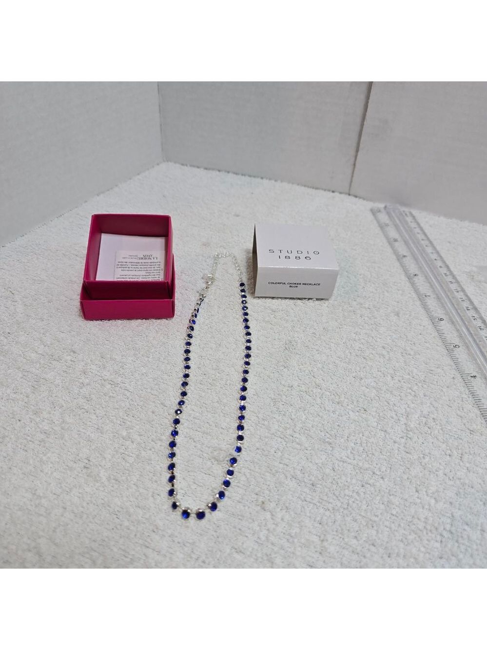 Women's STUDIO 1886 Blue Silver Colorful Choker Necklace One Size